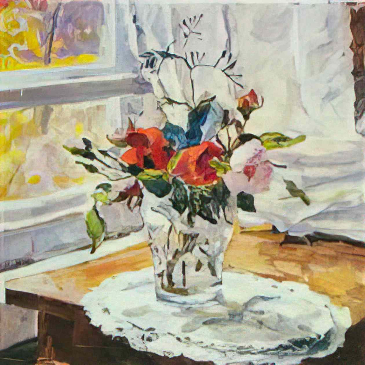 Pyotr Konchalovsky roses 1955 Art A4 Photo Print