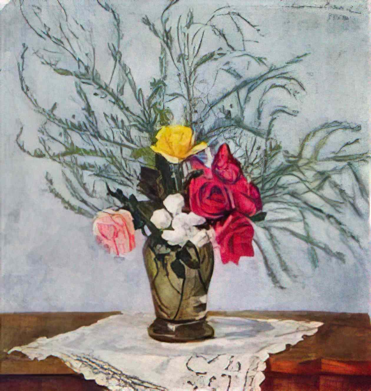 Pyotr Konchalovsky roses and asparagus 1954 Art A4 Photo Print