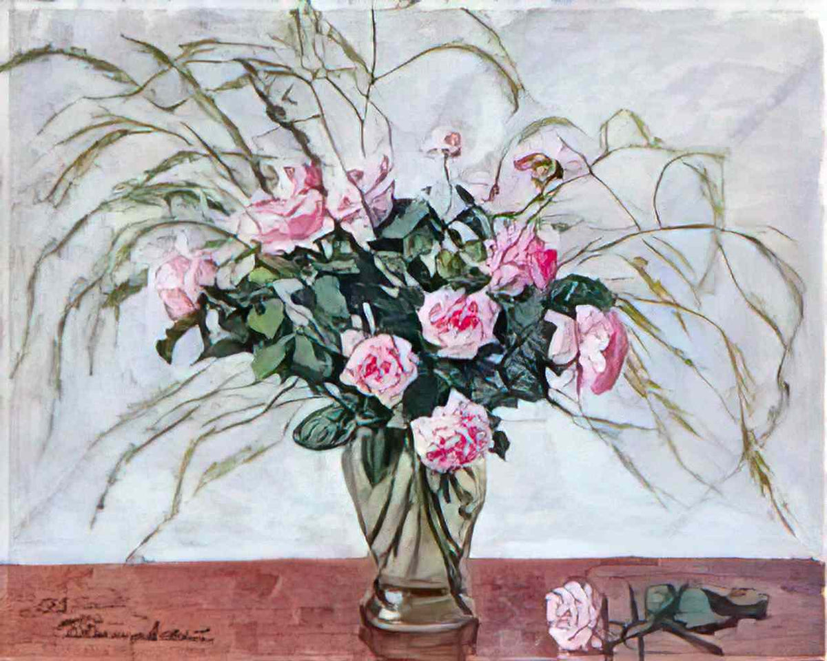 Pyotr Konchalovsky roses and asparagus 1955 Art A4 Photo Print