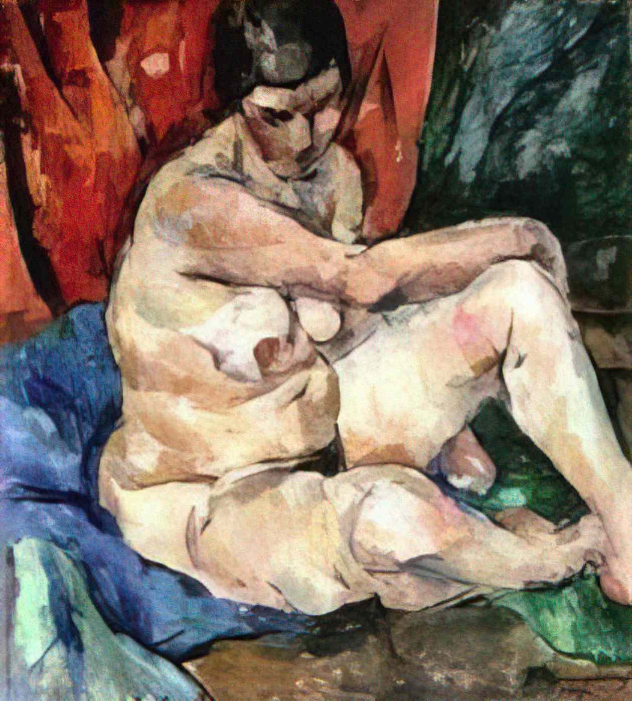 Pyotr Konchalovsky seated nude 1918 Art A4 Photo Print