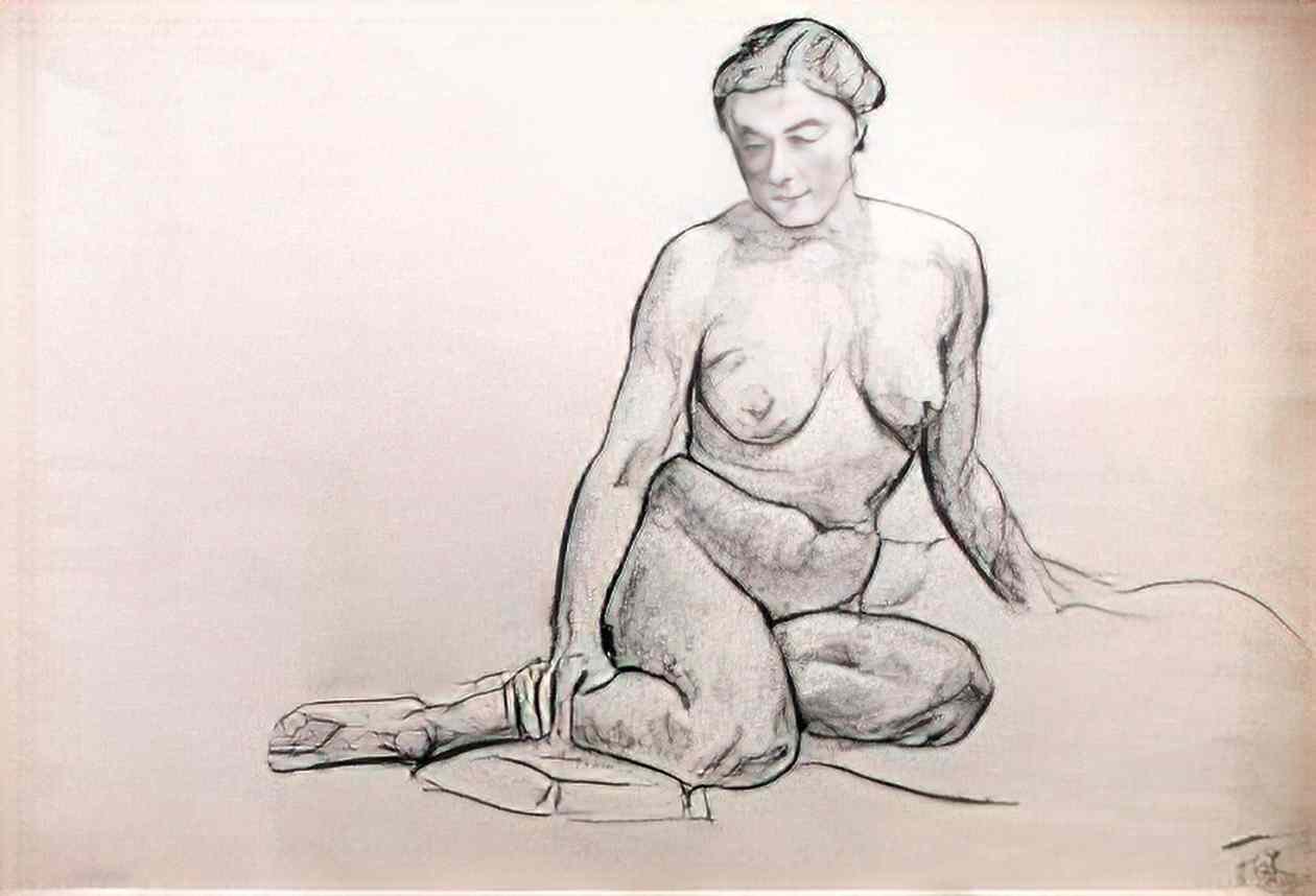 Pyotr Konchalovsky seated nude Art A4 Photo Print