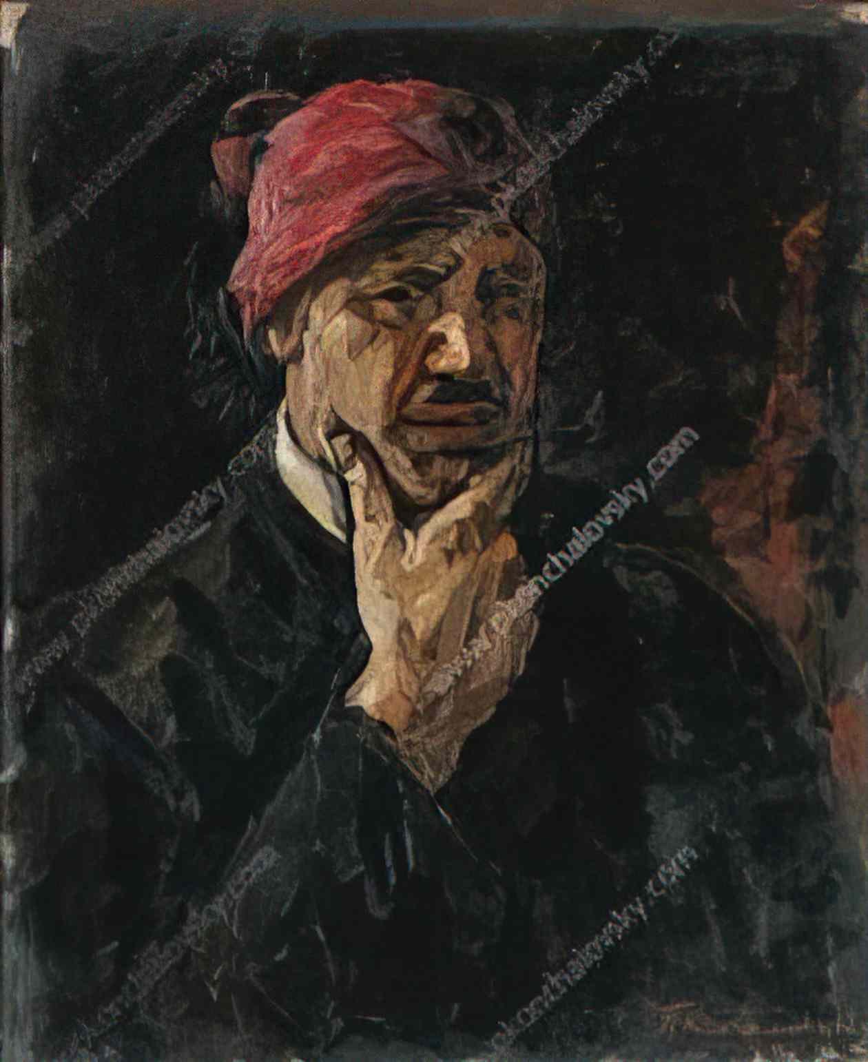 Pyotr Konchalovsky self portrait in red cap 1926 Art A4 Photo Print
