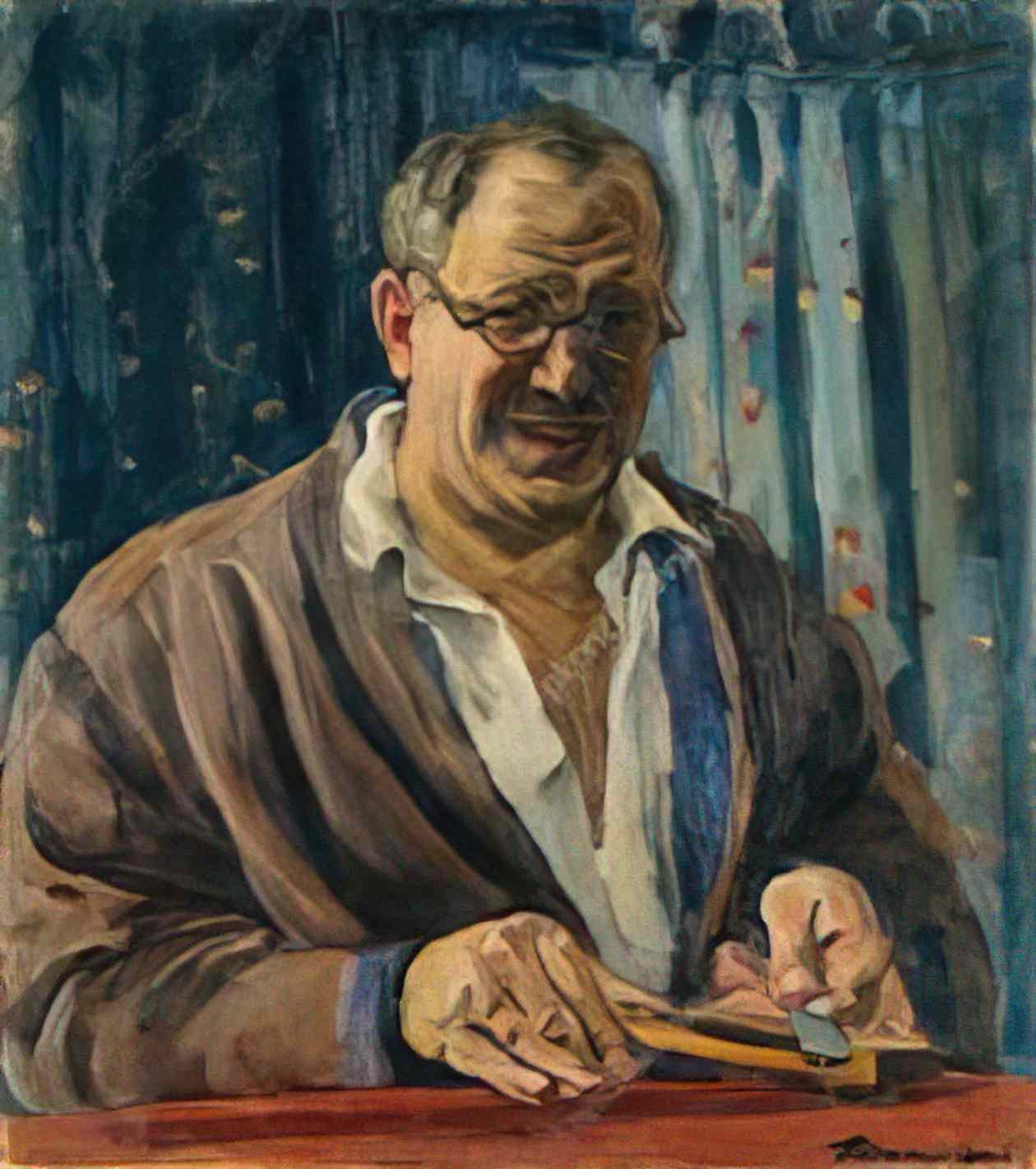 Pyotr Konchalovsky self portrait sharpening a razor 1931 Art A4 Photo Print