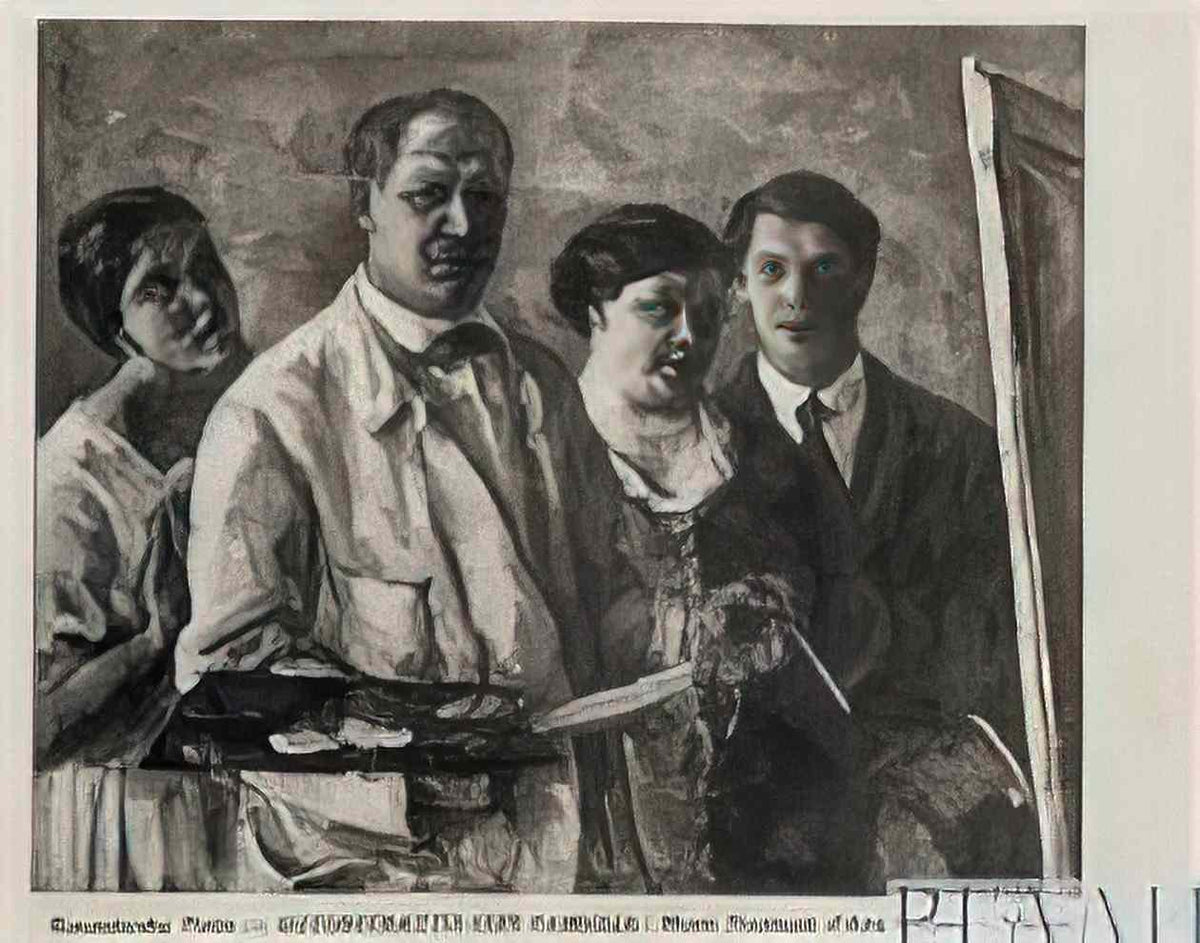 Pyotr Konchalovsky self portrait with family Art A4 Photo Print
