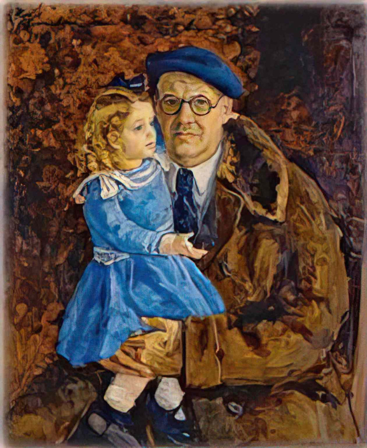Pyotr Konchalovsky self portrait with his granddaughter 1943 Art A4 Photo Print