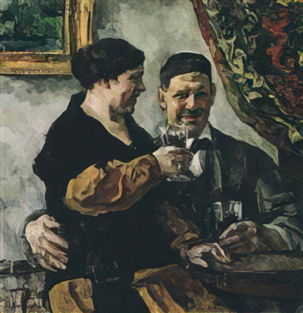 Pyotr Konchalovsky self portrait with wife 1923 Art A4 Photo Print