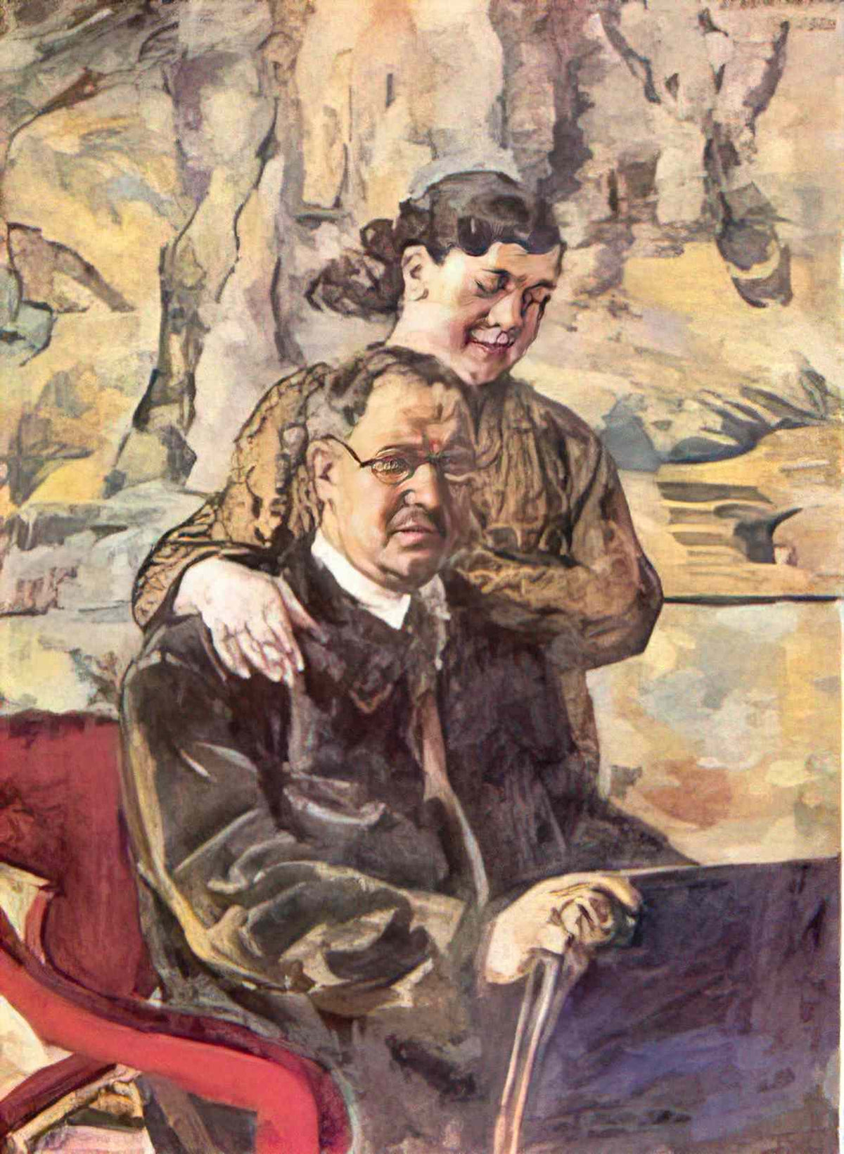 Pyotr Konchalovsky self portrait with wife 1928 Art A4 Photo Print