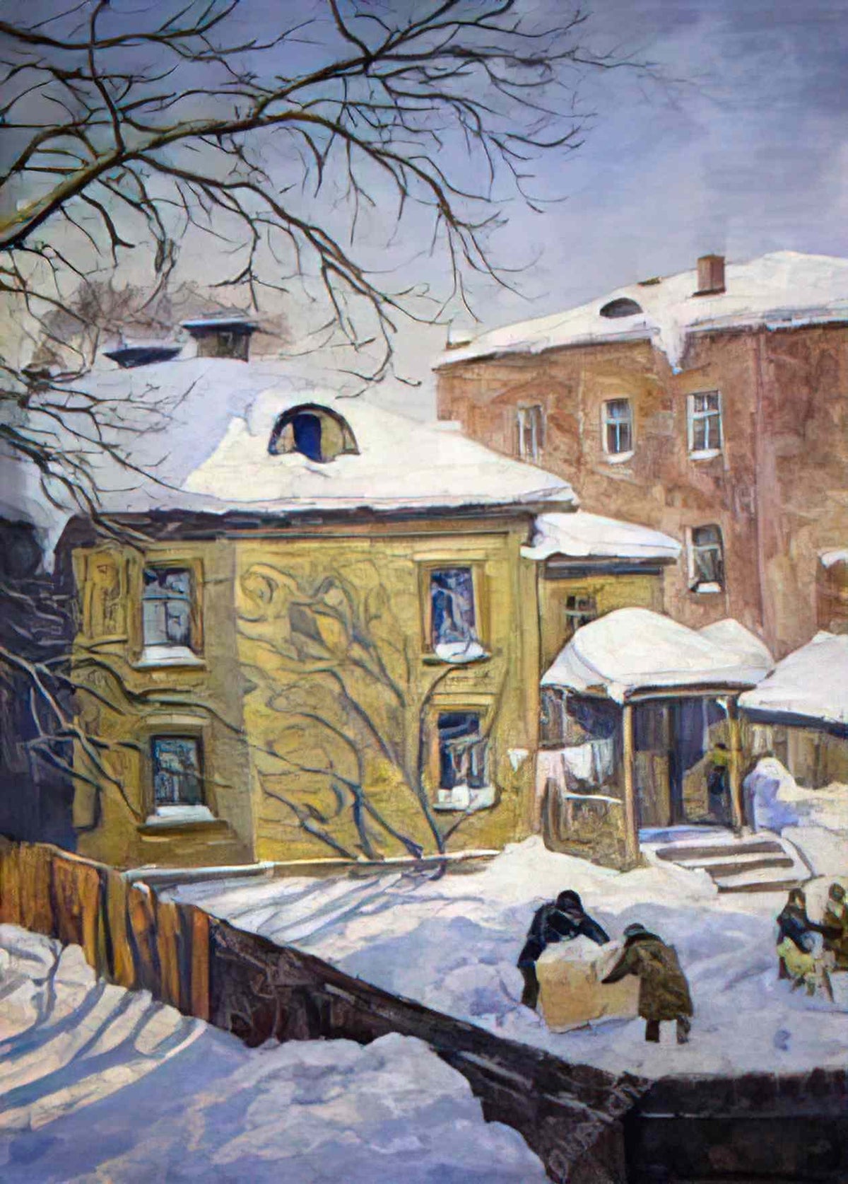 Pyotr Konchalovsky spring courtyard 1942 Art A4 Photo Print