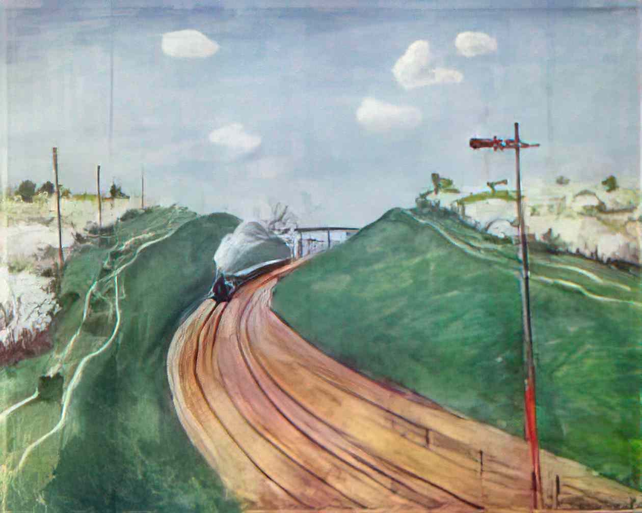 Pyotr Konchalovsky spring landscape with train 1931 Art A4 Photo Print