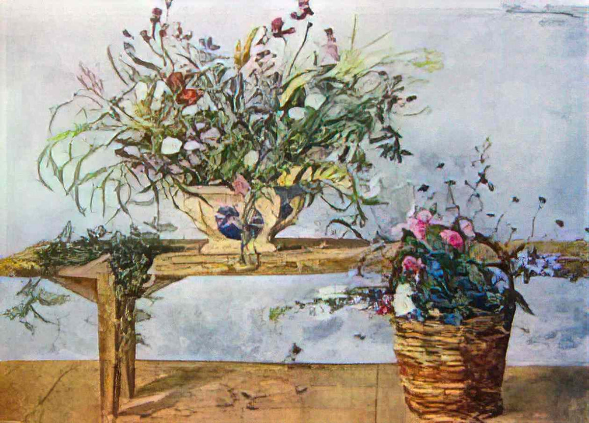 Pyotr Konchalovsky still life flowers on the bench 1954 Art A4 Photo Print