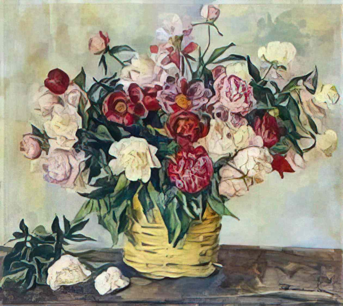 Pyotr Konchalovsky still life peonies in a basket 1935 Art A4 Photo Print