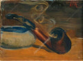 Pyotr Konchalovsky still life pipe with smoke 1929 Art A4 Photo Print
