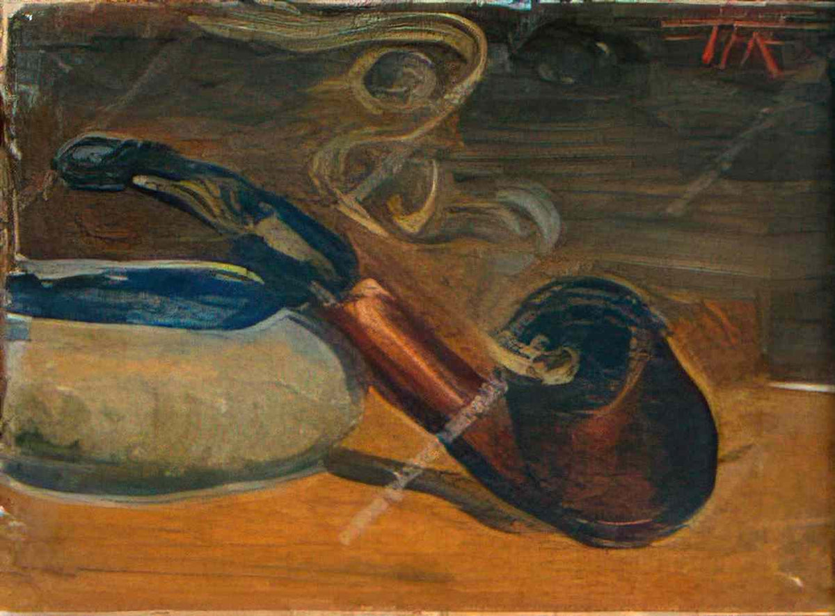 Pyotr Konchalovsky still life pipe with smoke 1929 Art A4 Photo Print