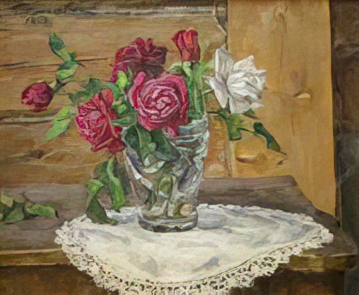 Pyotr Konchalovsky still life roses on a yellow background 1953 Art A4 Photo Print