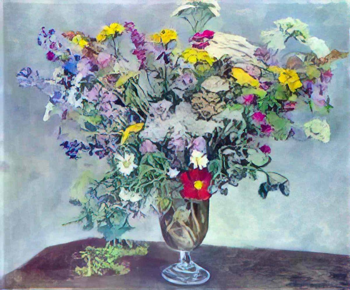 Pyotr Konchalovsky still life wildflowers 1950 Art A4 Photo Print
