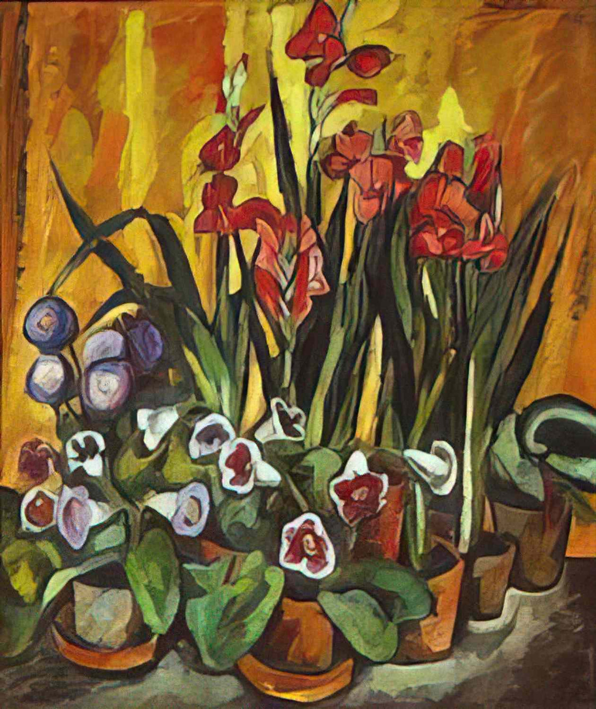 Pyotr Konchalovsky still life with red gladioli 1915 Art A4 Photo Print