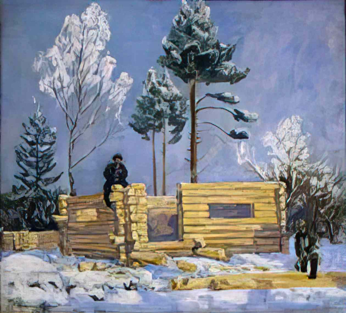 Pyotr Konchalovsky the construction of bathhouse 1935 Art A4 Photo Print