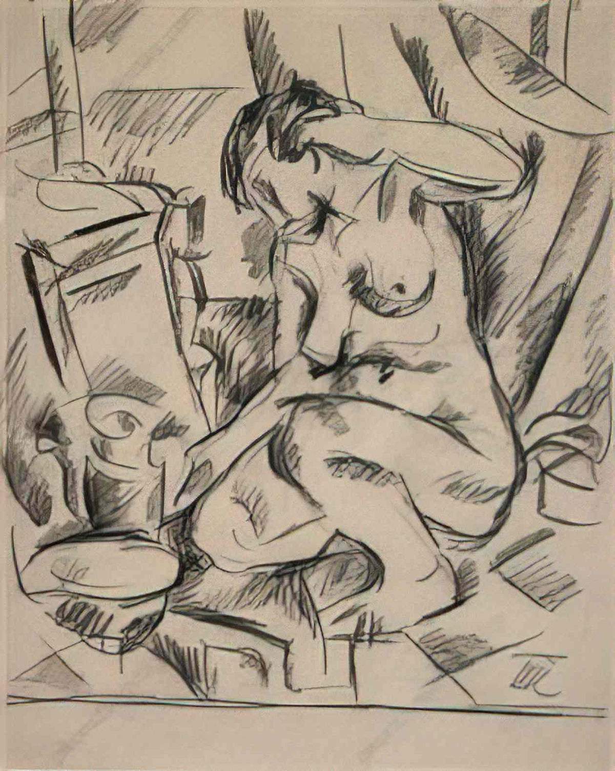 Pyotr Konchalovsky the model sitting on their haunches in fig for the Art A4 Photo Print