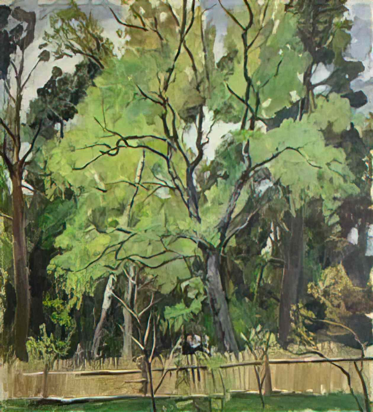 Pyotr Konchalovsky the trees behind the fence 1940 Art A4 Photo Print
