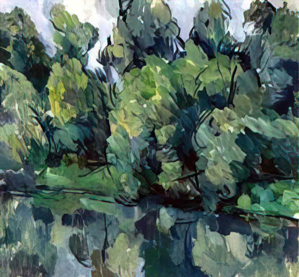 Pyotr Konchalovsky trees near the lake 1921 Art A4 Photo Print