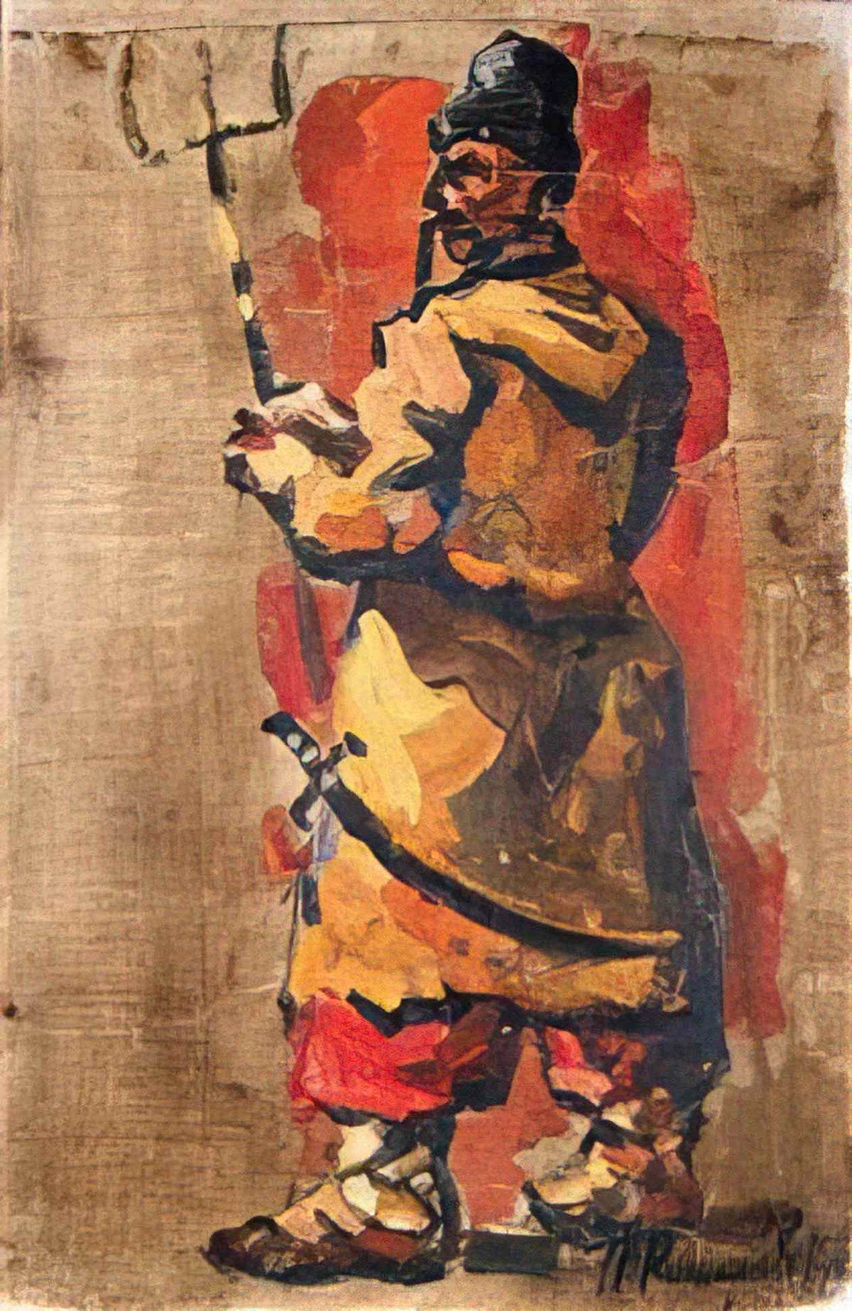 Pyotr Konchalovsky triptych cossack with a fork Art A4 Photo Print