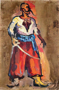 Pyotr Konchalovsky triptych cossack with a saber Art A4 Photo Print