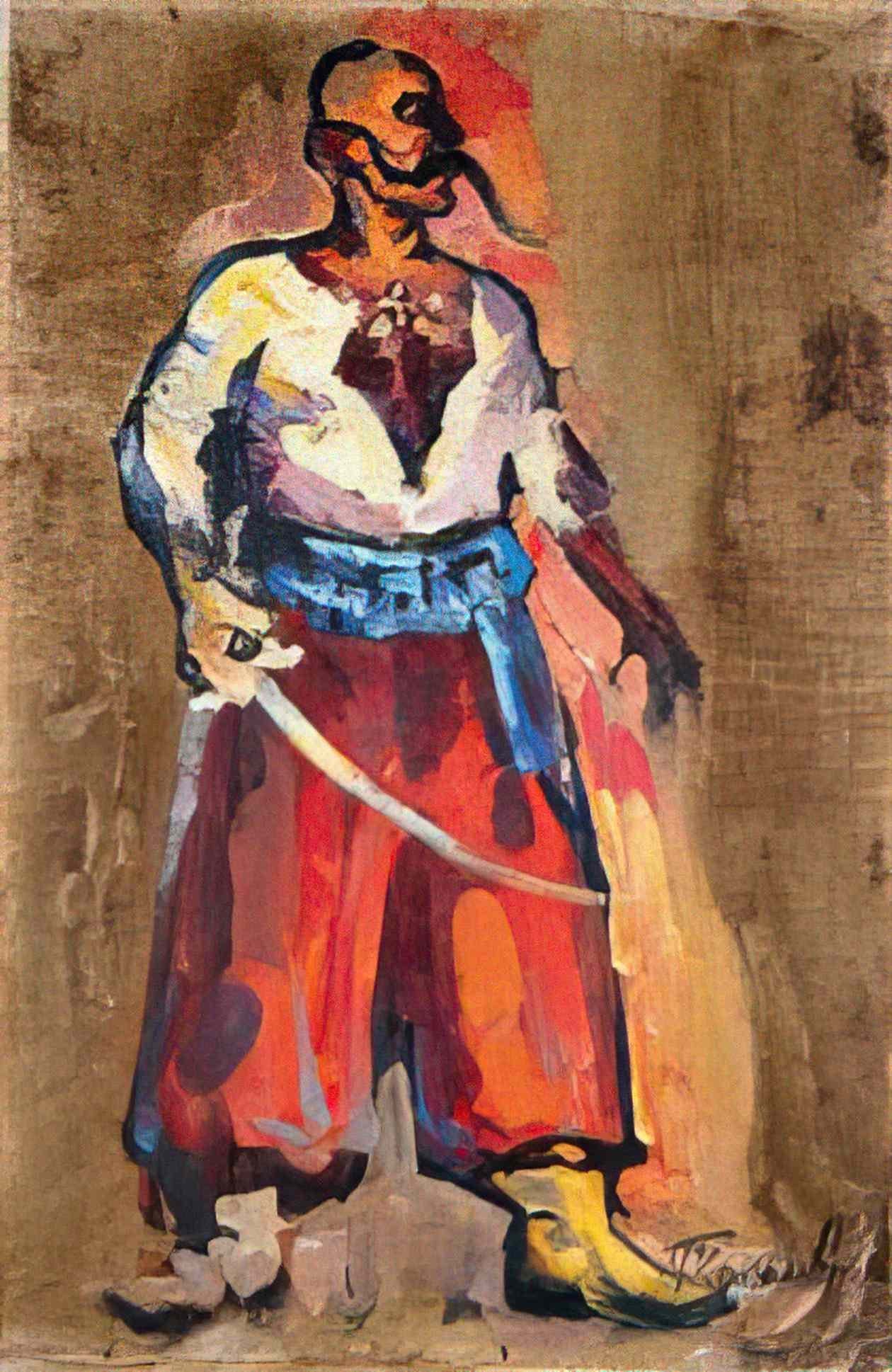 Pyotr Konchalovsky triptych cossack with a saber Art A4 Photo Print