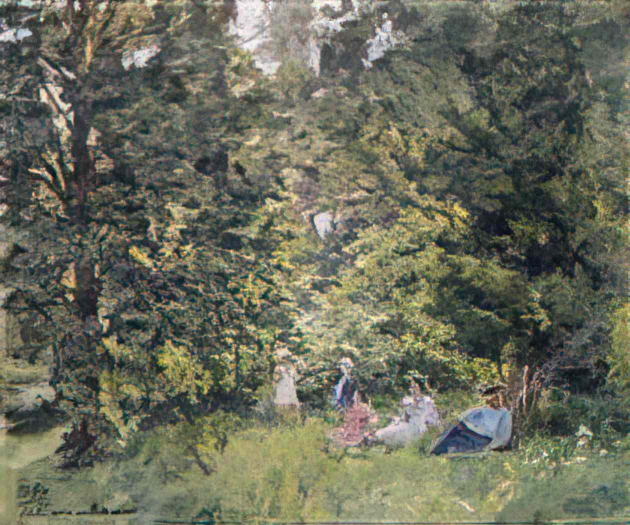 Pyotr Konchalovsky under the trees 1954 Art A4 Photo Print