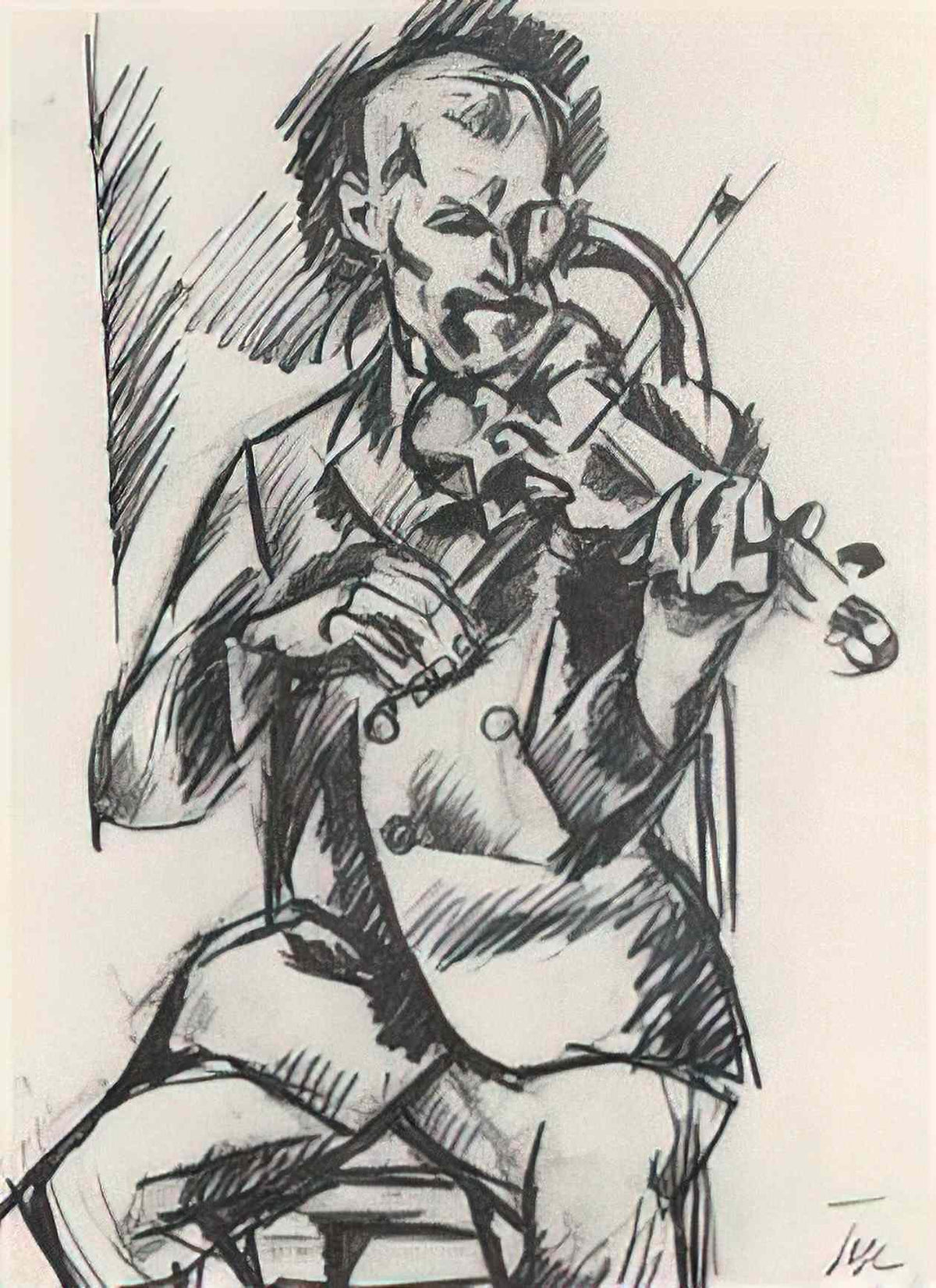 Pyotr Konchalovsky violinist 1918 Art A4 Photo Print