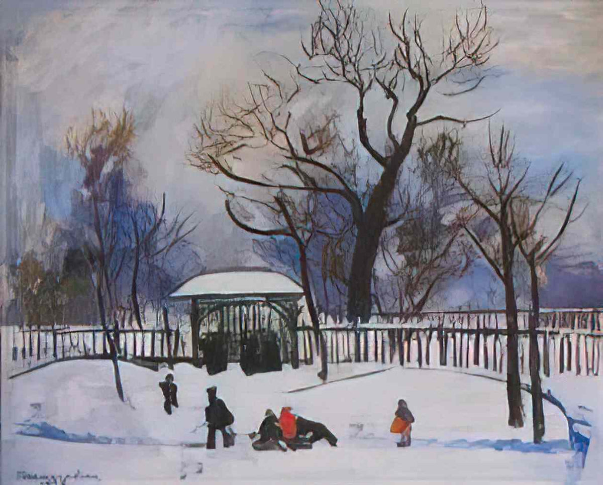 Pyotr Konchalovsky winter playing children 1929 Art A4 Photo Print