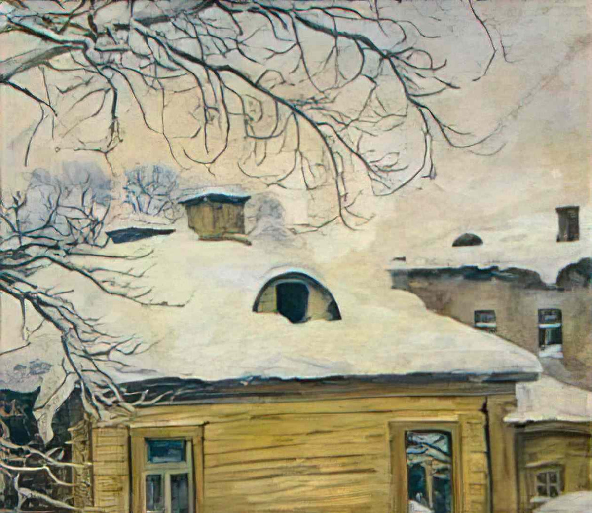 Pyotr Konchalovsky winter rooftops 1942 Art A4 Photo Print