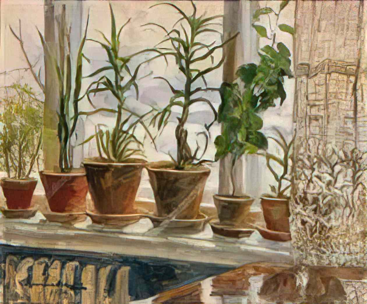 Pyotr Konchalovsky winter window 1954 Art A4 Photo Print