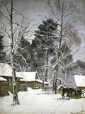 Pyotr Konchalovsky yard with a horse 1934 Art A4 Photo Print