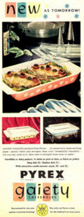 Pyrex Gaiety Dishes 1950s Vintage Retro Advert Poster