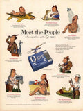 Qtips People Vacation 1950s Vintage Retro Advert Poster