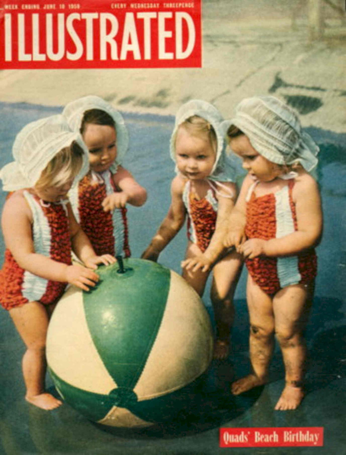 Quads Beach Birthday 1950s Vintage Retro Advert Poster