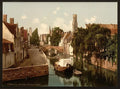 Quai vert Bruges Vintage A4 Photo Print