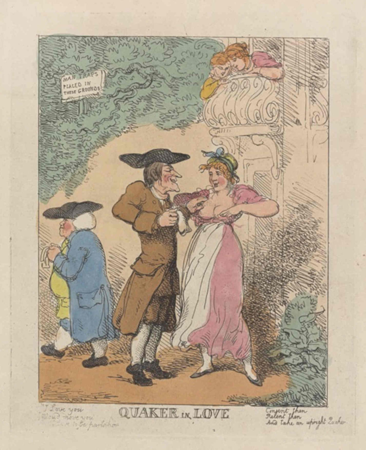 Quaker Love Garden GB Cartoon Vintage Retro Advert Poster