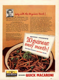 Quaker Macaroni Cheese 1950s Vintage Retro Advert Poster