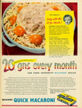Quaker Macaroni Recipe 1950s Vintage Retro Advert Poster