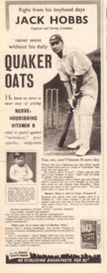 Quaker Oats Hobbs 1930s Vintage Retro Advert Poster