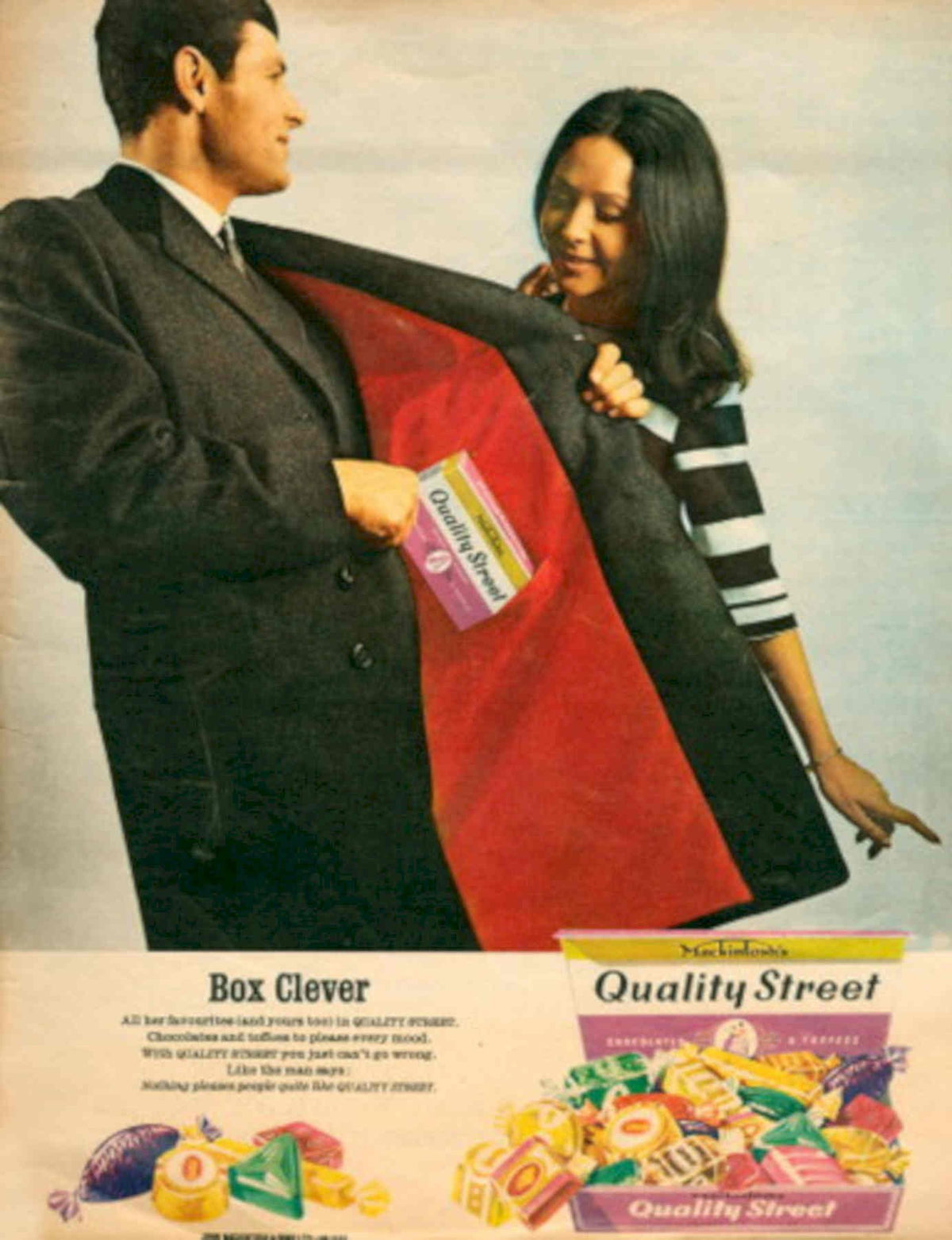 Quality Street Box 1950s Vintage Retro Advert Poster