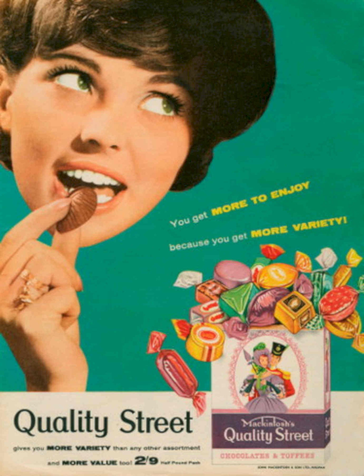 Quality Street Candies 1950s Vintage Retro Advert Poster