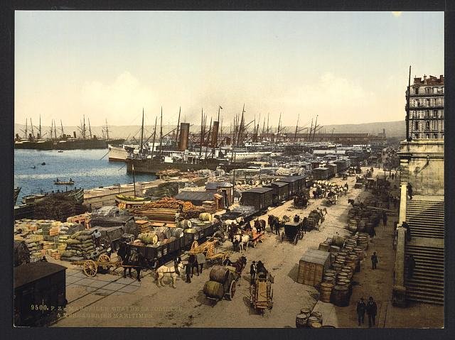 Quay de la Joliette Marseilles Vintage A4 Photo Print