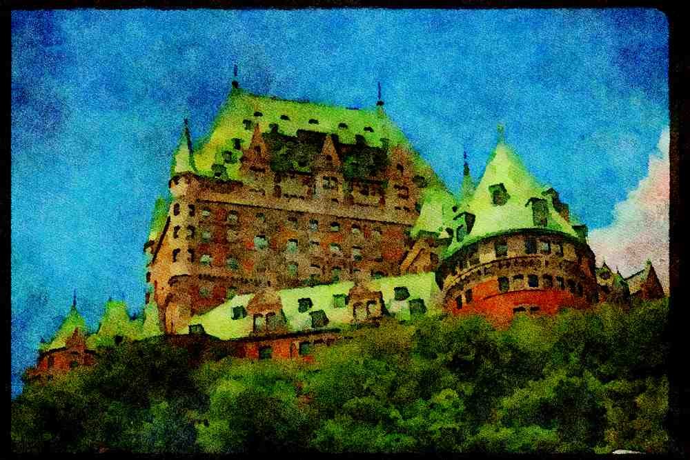 Quebec Rustic 262007 Chateau Frontenac A4 Limited Edition Watercolour Print
