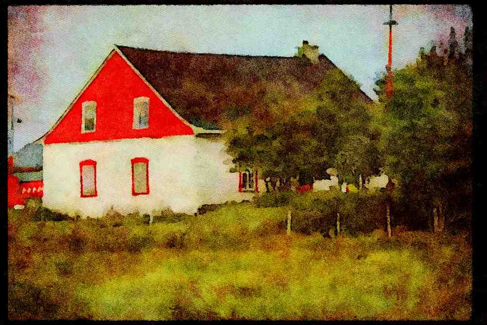 Quebec Rustic 262035 Ile Aux Coudres, Maison Bouchard A4 Limited Edition Watercolour Print
