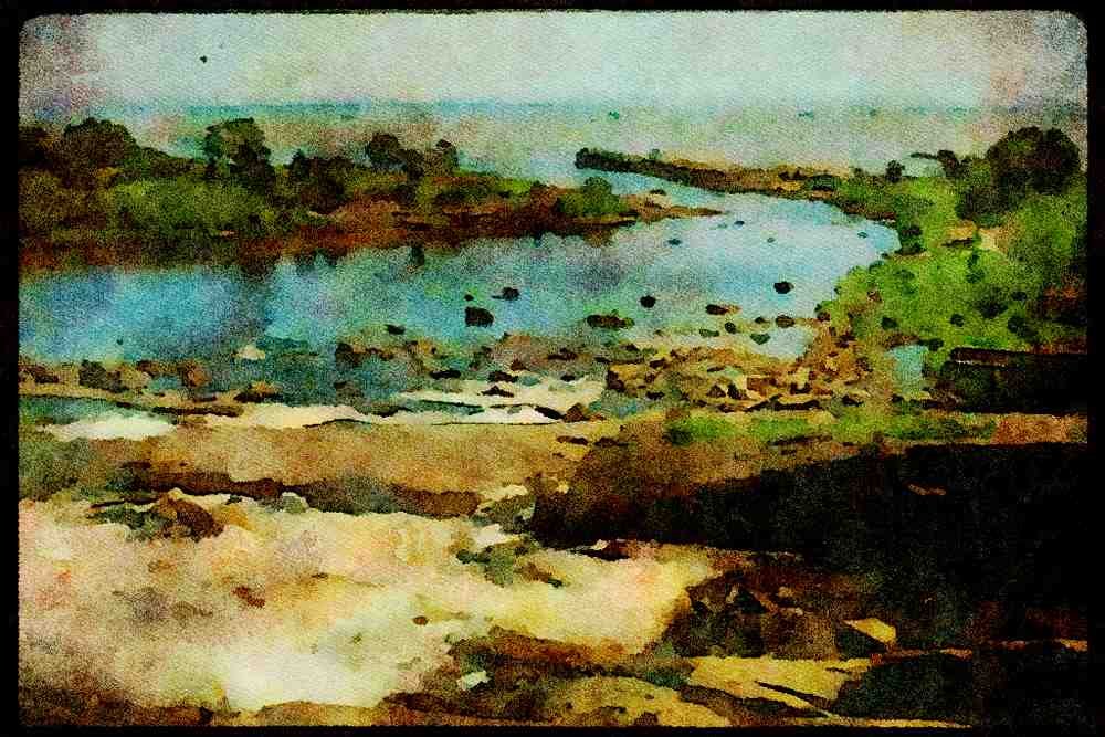 Quebec Rustic 262041 Saut au Moulin, Basse Cote Nord A4 Limited Edition Watercolour Print