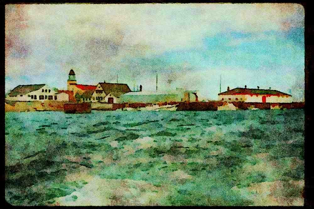 Quebec Rustic 262043 Boats, Riviere Du Tonnerre, Basse Cote Nord A4 Limited Edition Watercolour Print