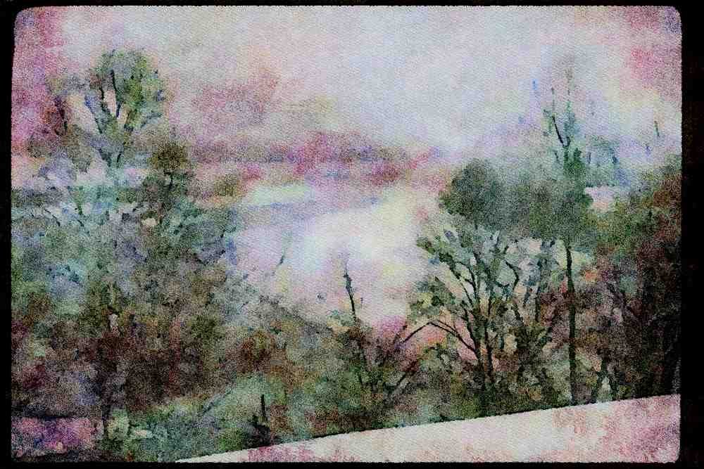 Quebec Rustic 262054 From The Mountaintop, Laurentians A4 Limited Edition Watercolour Print