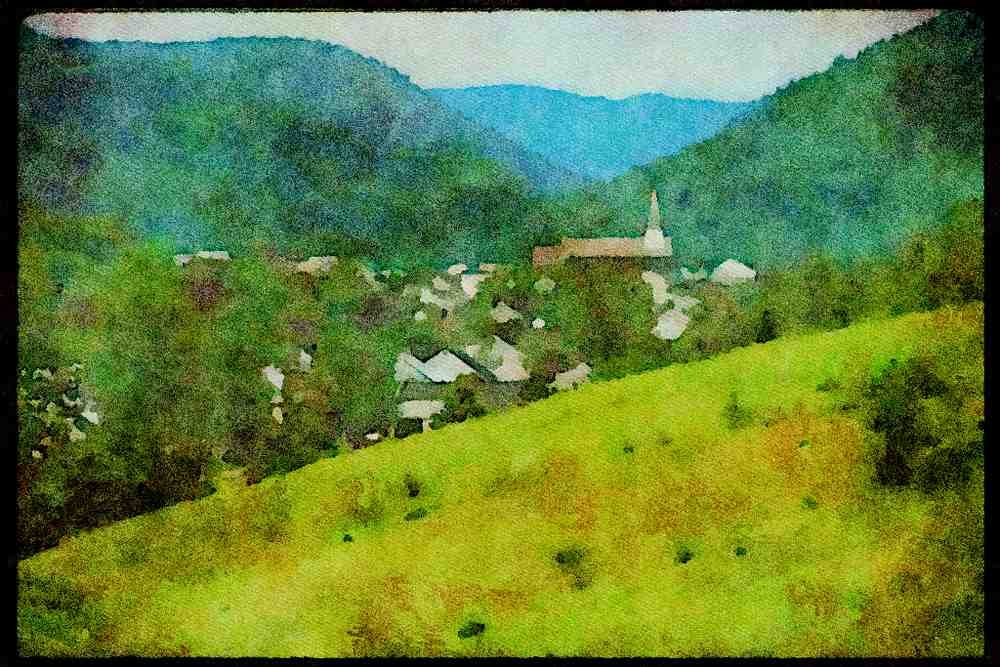 Quebec Rustic 262059 Petit Saguenay Village, Charlevoix A4 Limited Edition Watercolour Print